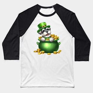 St Patricks Day Miniature Schnauzer Dog Baseball T-Shirt